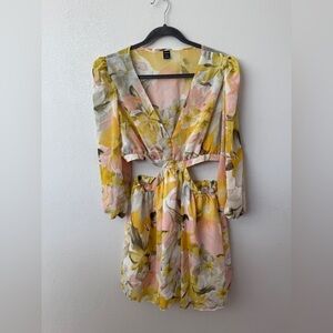 SHEIN Multicolor Floral Long Sleeve Dress